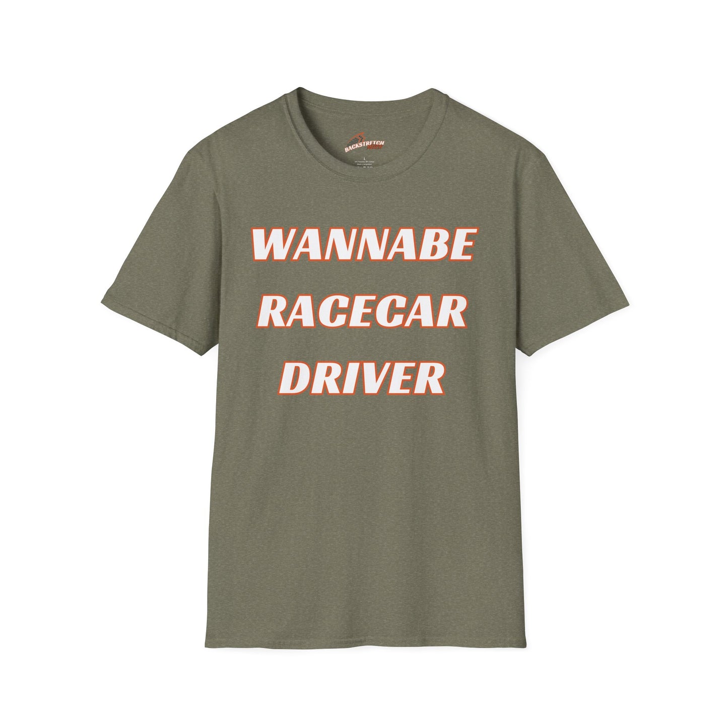 Wannabe Racecar Driver (TEXT) Unisex Softstyle T-Shirt
