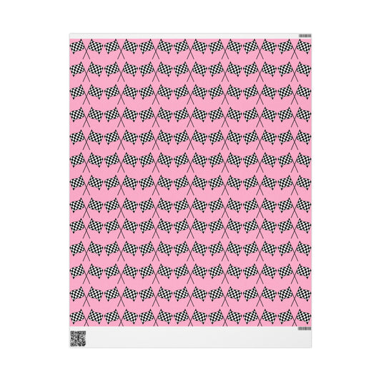 Copy of Checkered Flag Wrapping Paper — Racing Gift Wrap (PINK)