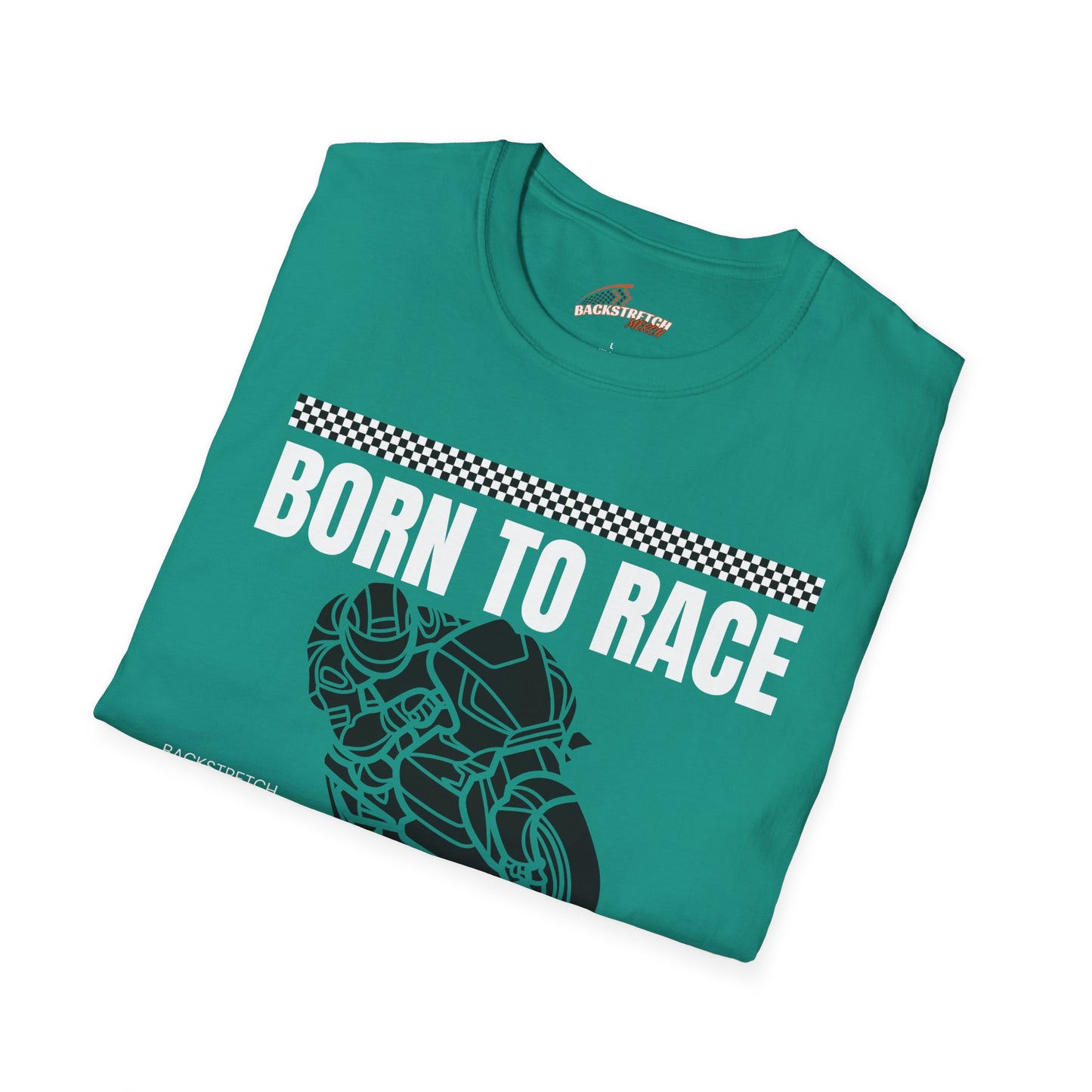 Born to Race Forced to Work (Motorcycle) Unisex Softstyle T-Shirt - Perfect for Racing Enthusiasts