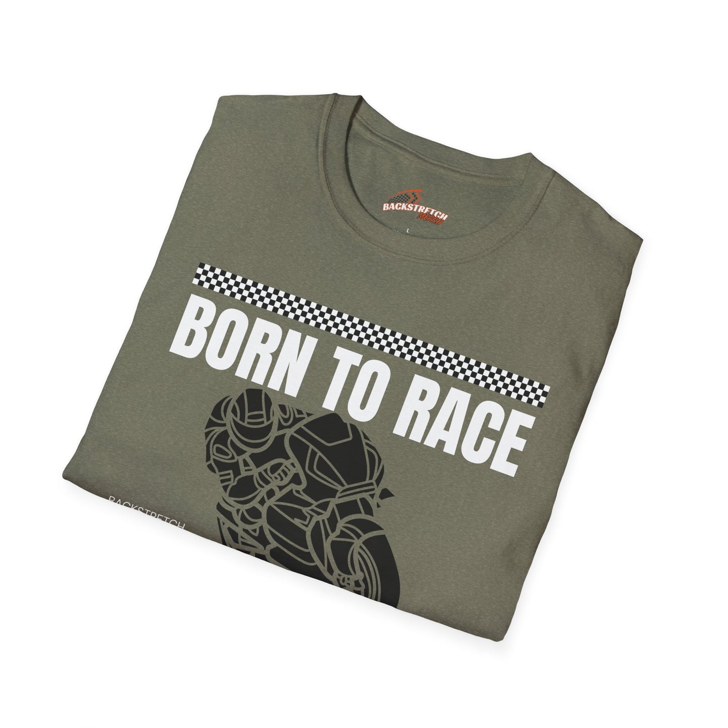 Born to Race Forced to Work (Motorcycle) Unisex Softstyle T-Shirt - Perfect for Racing Enthusiasts