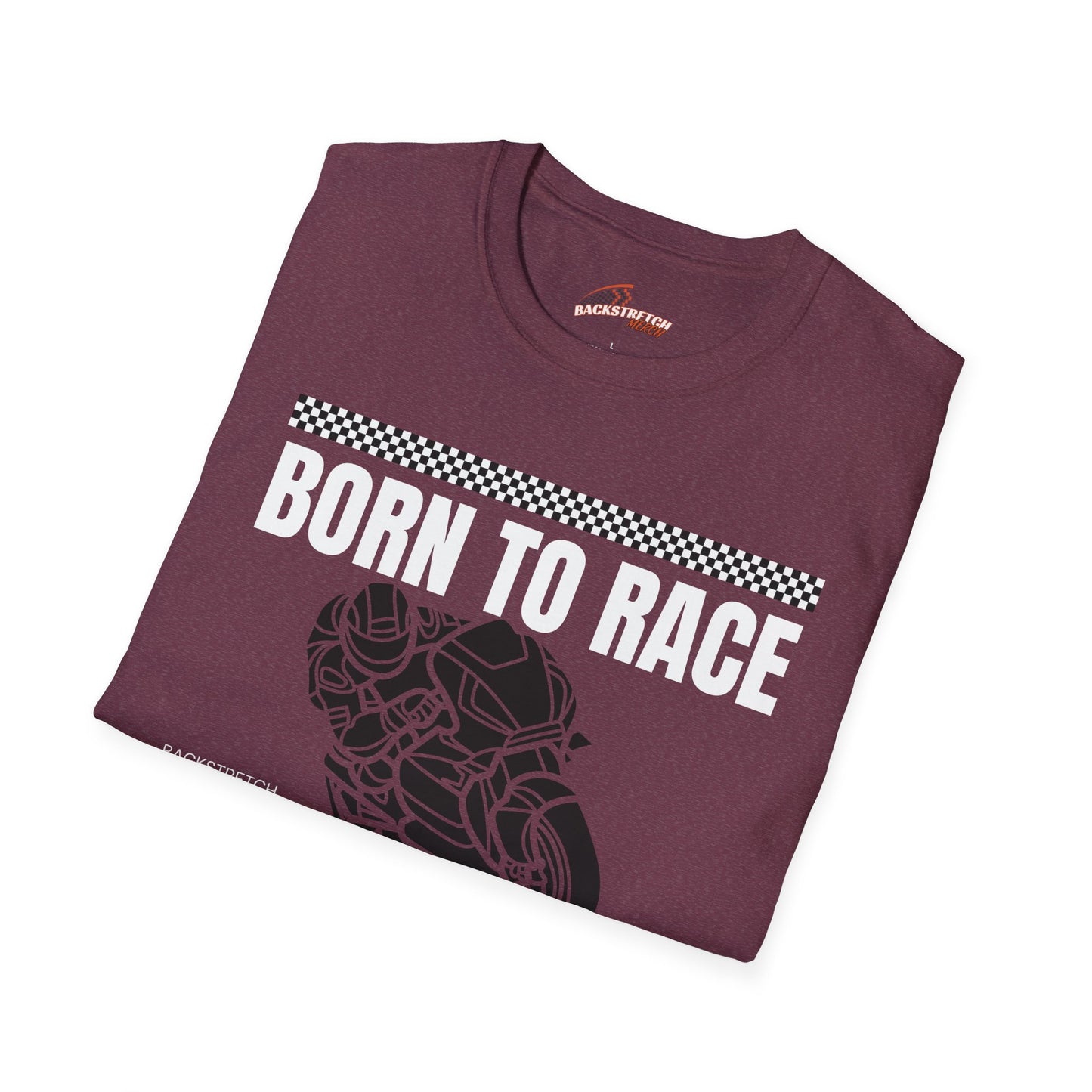 Born to Race Forced to Work (Motorcycle) Unisex Softstyle T-Shirt - Perfect for Racing Enthusiasts