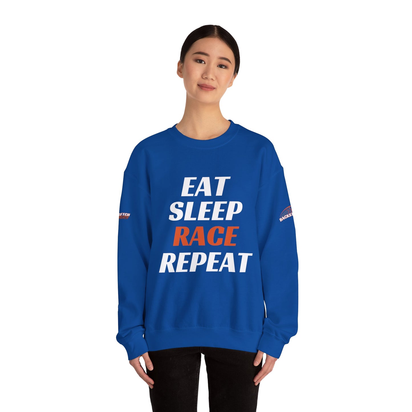 Eat Sleep Race Repeat Crewneck Sweatshirt