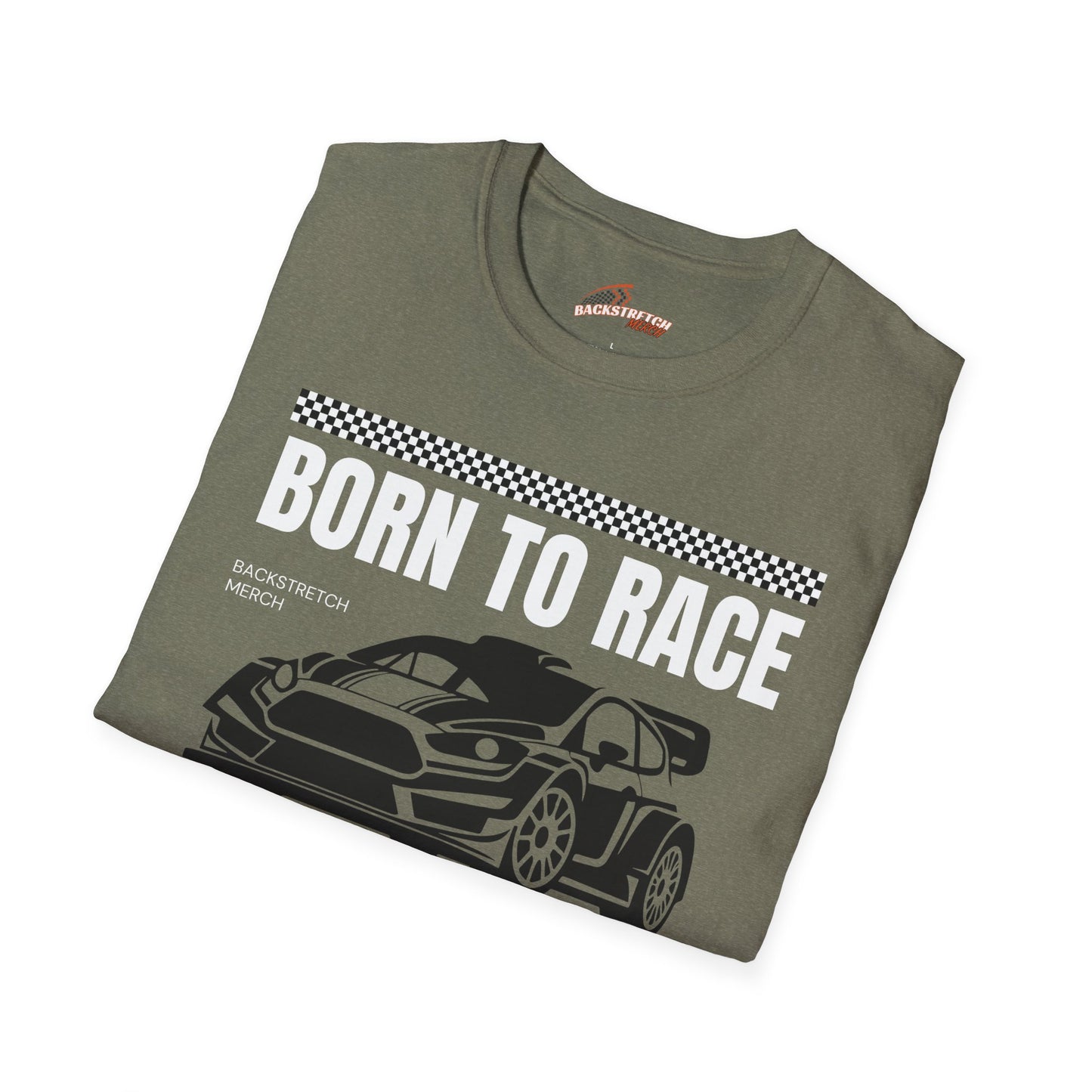 Born to Race Forced to Work (Rally Car) Unisex Softstyle T-Shirt - Perfect for Racing Enthusiasts