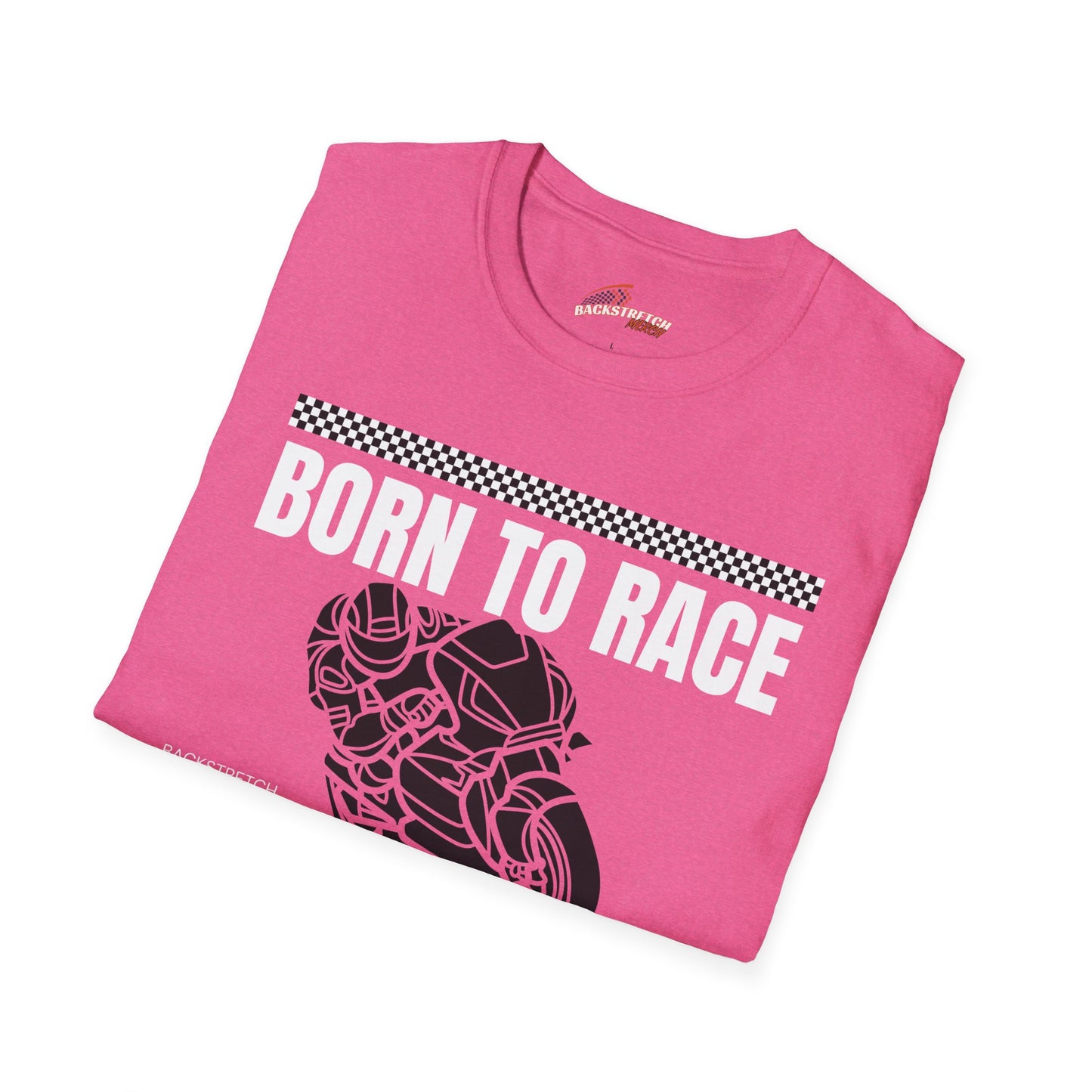 Born to Race Forced to Work (Motorcycle) Unisex Softstyle T-Shirt - Perfect for Racing Enthusiasts