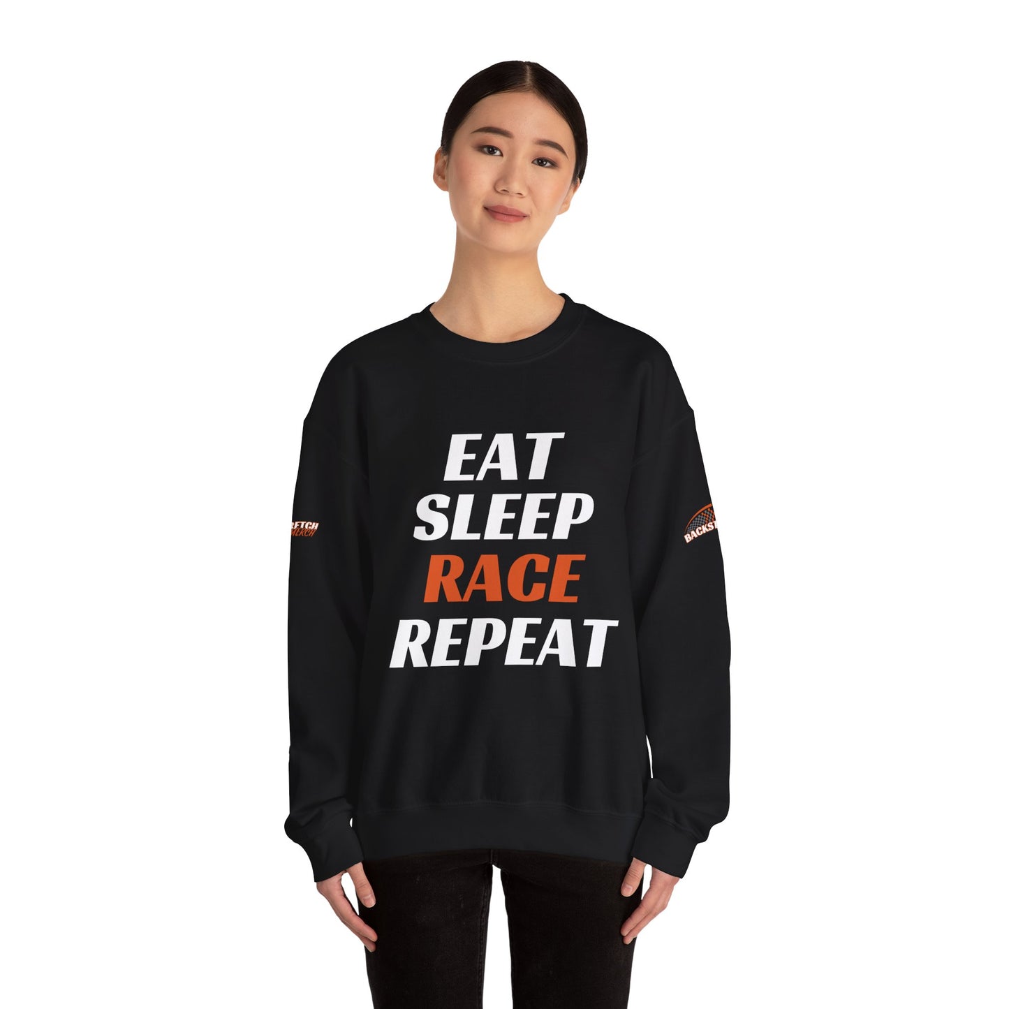 Eat Sleep Race Repeat Crewneck Sweatshirt