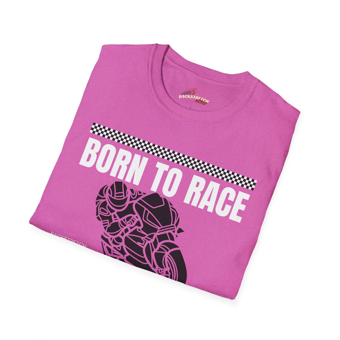 Born to Race Forced to Work (Motorcycle) Unisex Softstyle T-Shirt - Perfect for Racing Enthusiasts
