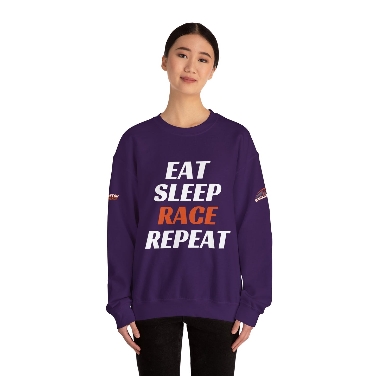 Eat Sleep Race Repeat Crewneck Sweatshirt