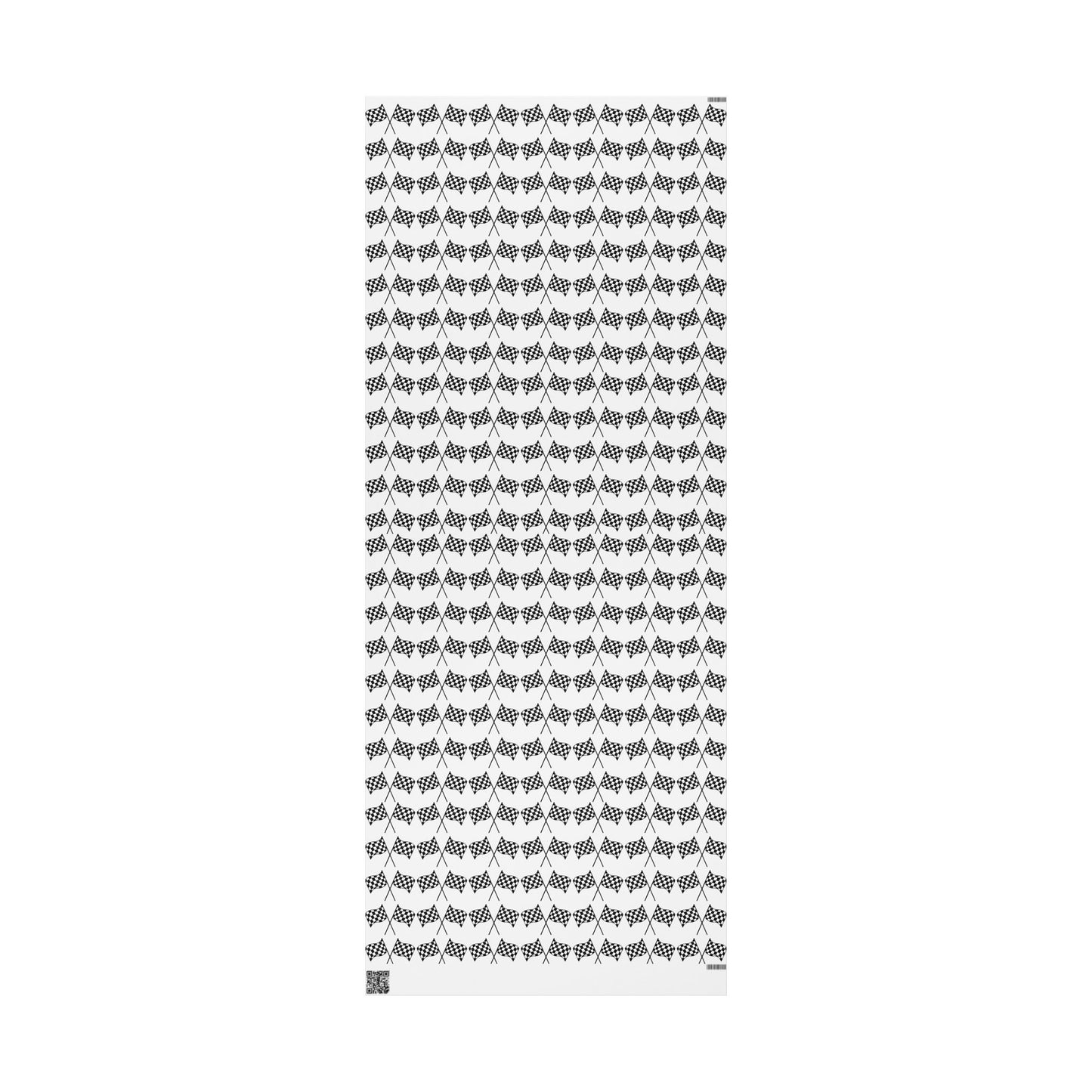 Checkered Flag Wrapping Paper — Racing Gift Wrap (WHITE)