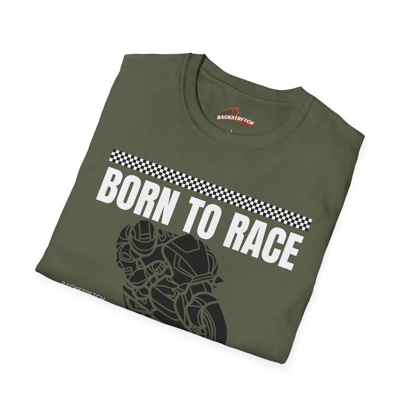 Born to Race Forced to Work (Motorcycle) Unisex Softstyle T-Shirt - Perfect for Racing Enthusiasts