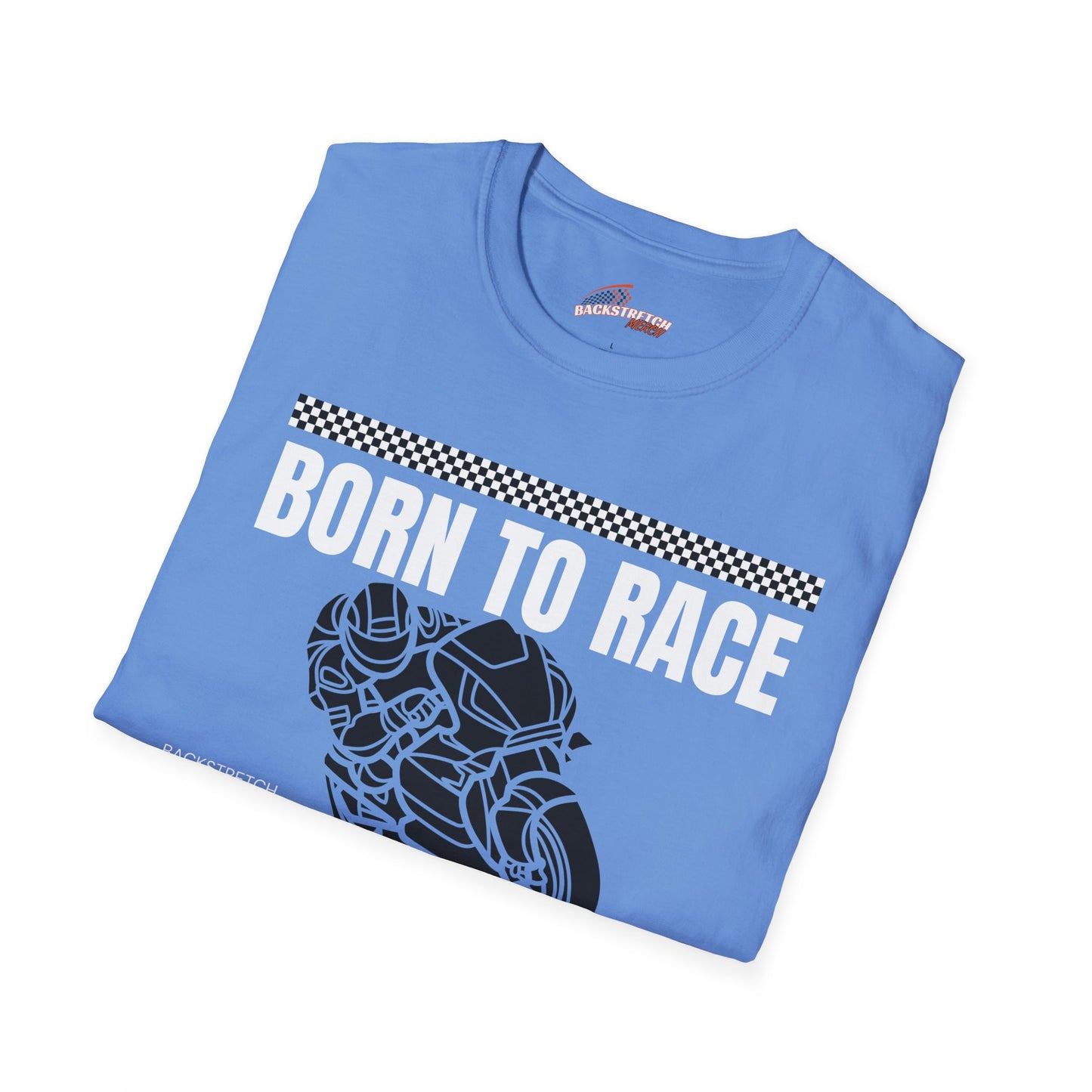 Born to Race Forced to Work (Motorcycle) Unisex Softstyle T-Shirt - Perfect for Racing Enthusiasts
