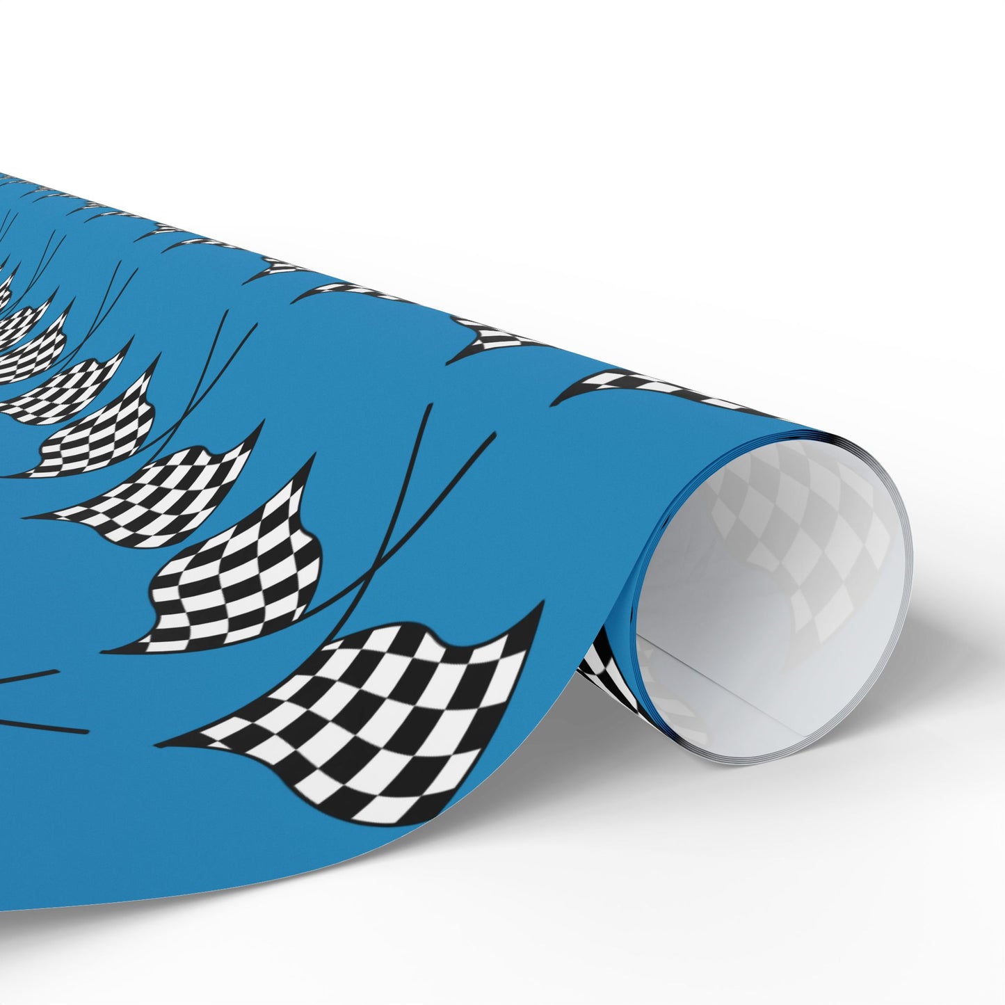 Copy of Checkered Flag Wrapping Paper — Racing Gift Wrap (LIGHT BLUE)