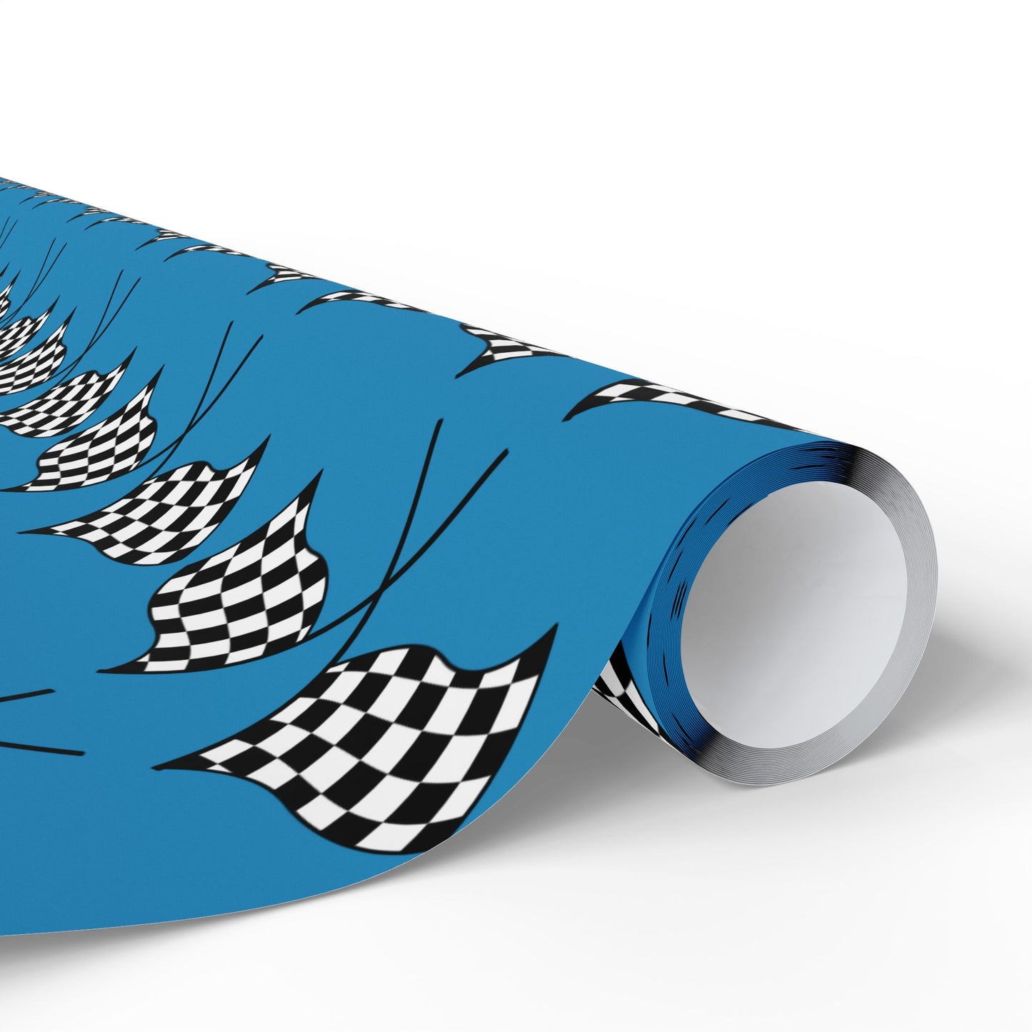 Copy of Checkered Flag Wrapping Paper — Racing Gift Wrap (LIGHT BLUE)